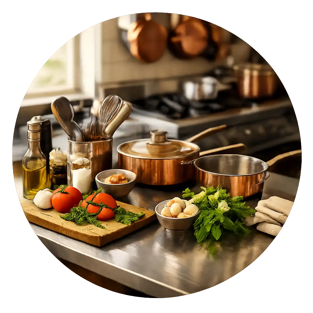 Intérieur de la cuisine du Bistro Laurier