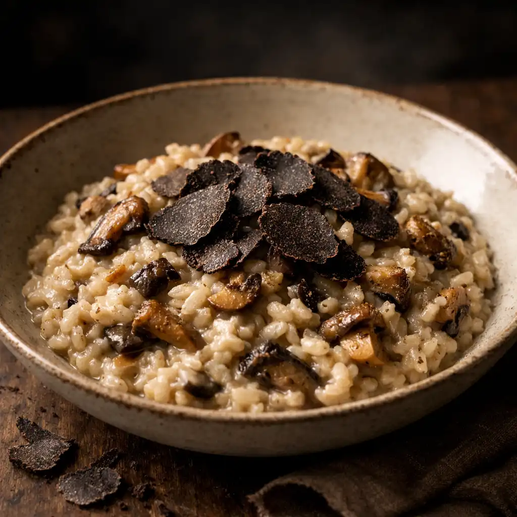 Risotto crémeux aux champignons des bois et truffe