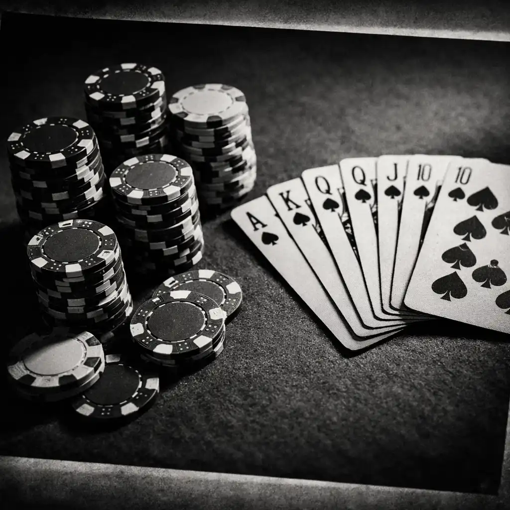 Jetons et cartes de poker sur une table de jeu